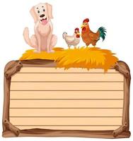 Empty banner with animal farm on white background vector