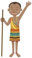 Ethnic people of African tribes in traditional clothing cartoon character vector
