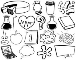 Set of item and symbol hand drawn doodle vector