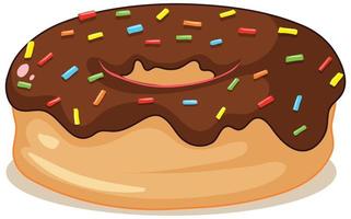 Donut de chocolate aislado sobre fondo blanco. vector