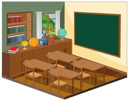 Empty classroom interior with classroom elements vector