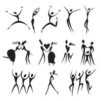 Silhouettes set isolated on white background vector