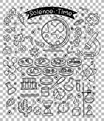 Science element in doodle or sketch style isolated on transparent background