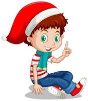 Cute girl in christmas costume cartoon character vector