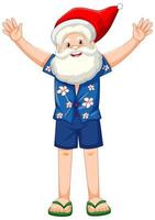 Santa Claus cartoon character in summer costume vector