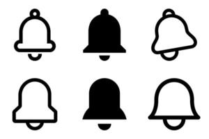 conjunto de iconos de campanas de seis unidades vector