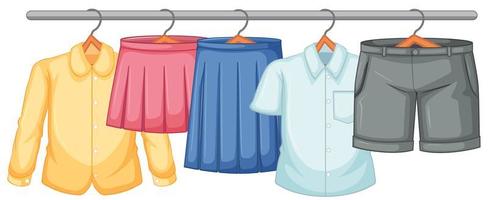 Isolated clothes on the rack display vector