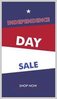 Independence Day sale vertical color banner vector