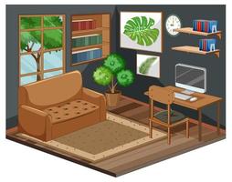 Living room interior with furniture vector