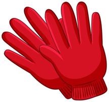 Red gloves in cartoon style isolated on white background vector