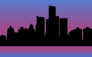 Detroit skyline silhouette vector