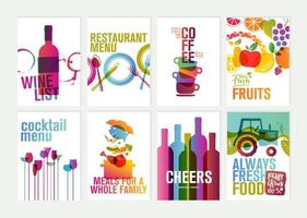 Set of restaurant flyer design templates vector