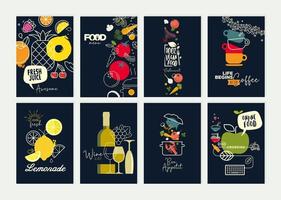 Set of restaurant flyer design templates vector