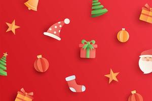 Christmas with objects and element vector