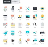 conjunto de iconos de diseño plano para empresas vector