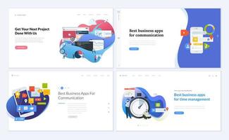 Set of web page design templates vector