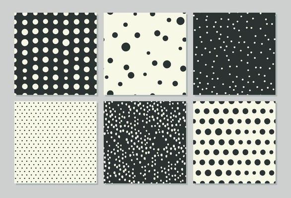 Abstract seamless patterns with drawing polka dots