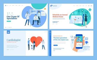 Medicine and Healthcare Web Page Design Templates vector