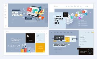 Set of web page design templates vector