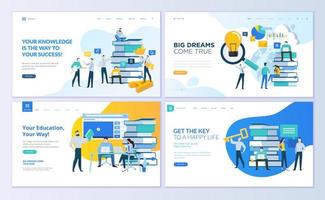 Set of web page design templates for education vector