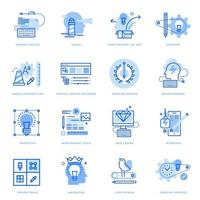 Set of flat line icons of graphic design and creative process vector