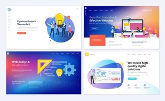 Set of web page design templates vector