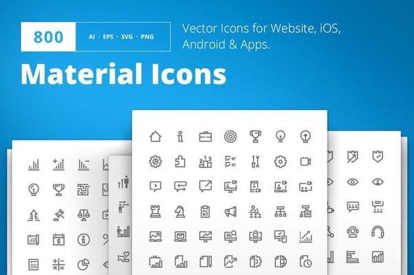 Material design pixel perfect icons set