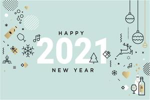 feliz año nuevo 2021 vector