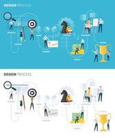 Flat design style web banners of design process vector