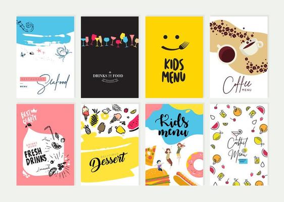 Set of restaurant flyer design templates