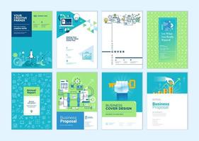 Business plan cover design templates vector