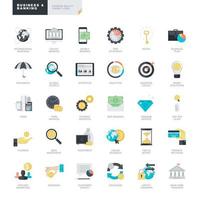 Set of flat design icons for business and banking vector