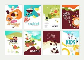 Set of restaurant flyer design templates vector