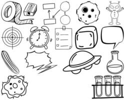 Set of item and symbol hand drawn doodle vector