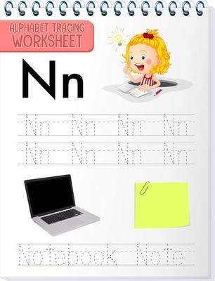 Alphabet Tracing Worksheet Stock Vector by ©nahhan 145233427