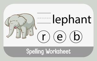 encontrar letra perdida con elefante vector