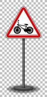 Cycle crossing sign with stand isolated on transparent background vector