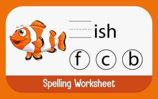 Find missing letter with fish vector