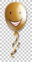 Smile on golden balloon isolated on transparent background vector