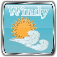 Day weather icon with the text windy vector
