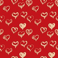 Valentine's day hand drawn hearts seamless pattern. vector