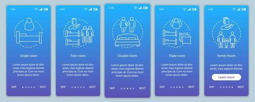 Hotel booking onboarding mobile app page screen vector