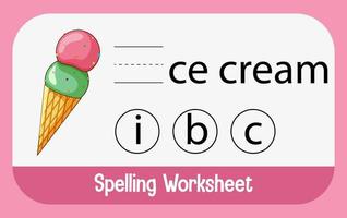 Find missing letter with ice cream vector