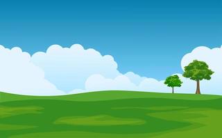 Empty Meadow on Sunny Day vector