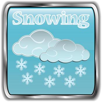 Day weather icon with text snowing vector