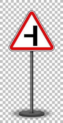 Red traffic sign on transparent background