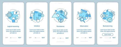 Analytical thinking onboarding mobile app page screen vector
