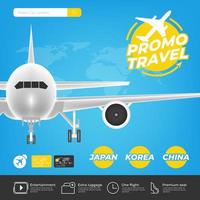 plantilla de promoción de viajes para reservar online vector