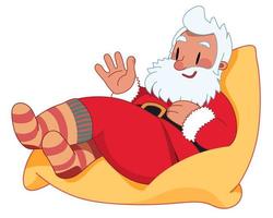 Santa Claus on the Bean Bag vector