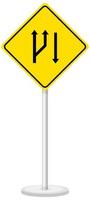 Yellow traffic warning sign on white background vector